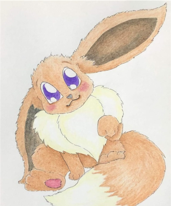 Animal drawing with big ears and eyes