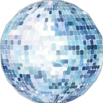 Blue disco ball painting