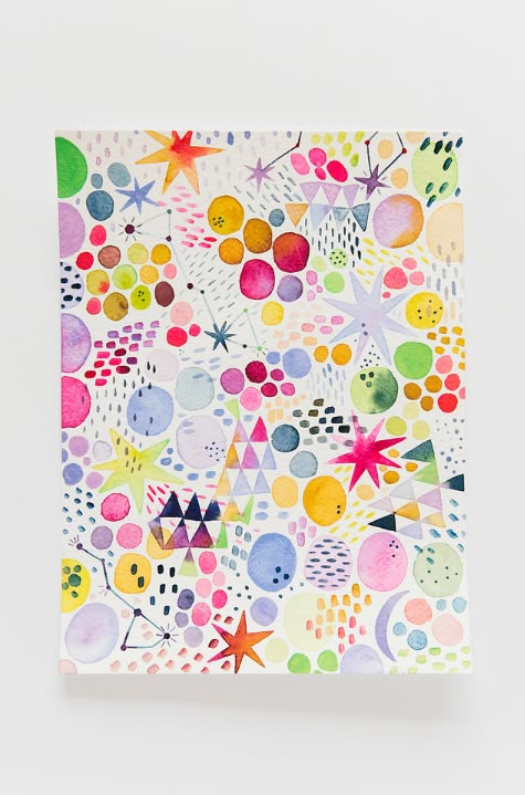 colourful watercolour shapes