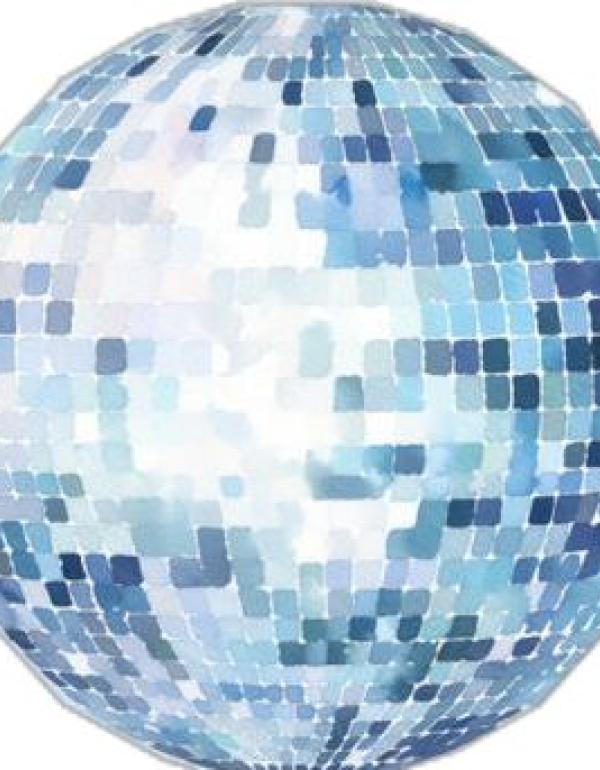 Blue disco ball painting