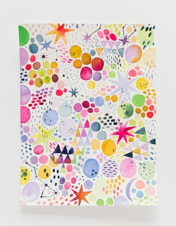 colourful watercolour shapes