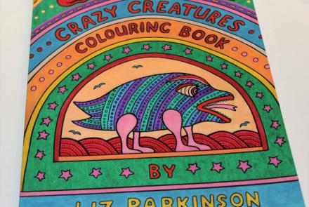 Book cover, Crazy Creatures Colouring Book