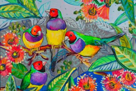 Painted Image of Parrots