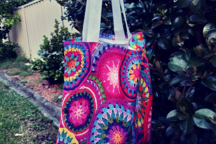 Printed Crochet Tote