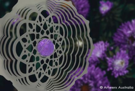 Flower Gem Wind Spinner Close Up