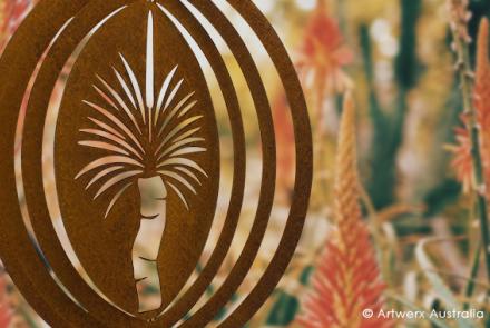Grass Tree Wind Spinner Close Up