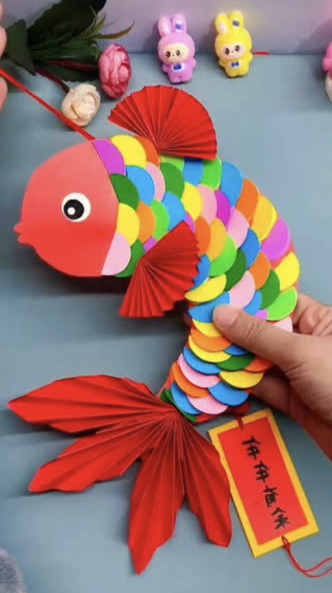 Red Koi fish with rainbow scales