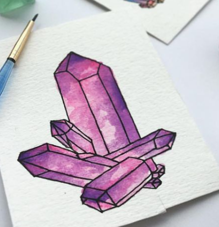 Drawing of purple crystal