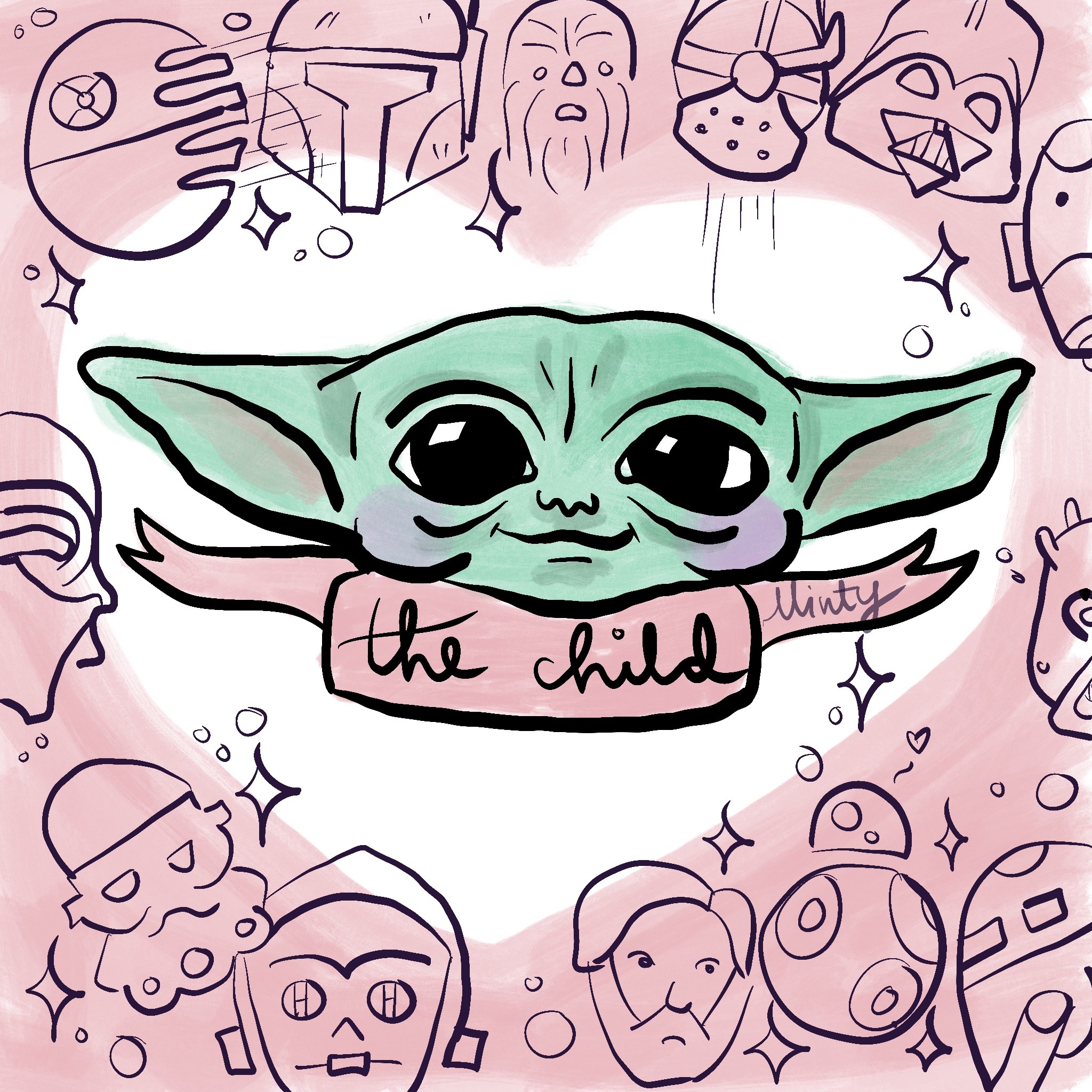 Drawing of Yoda