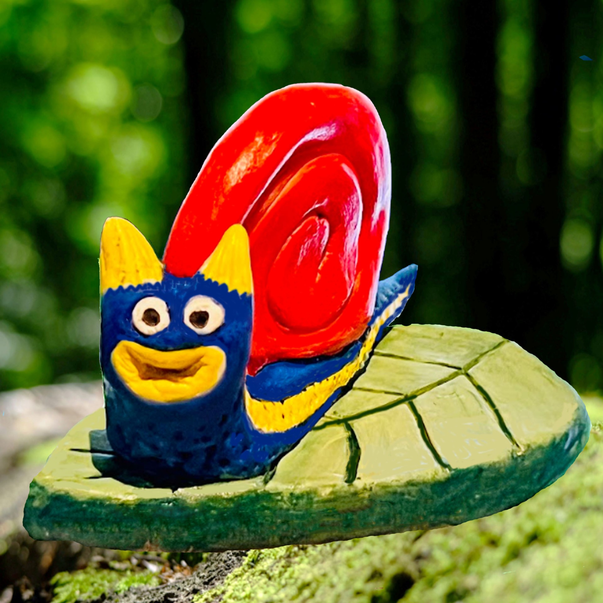 Clay snail with red shell