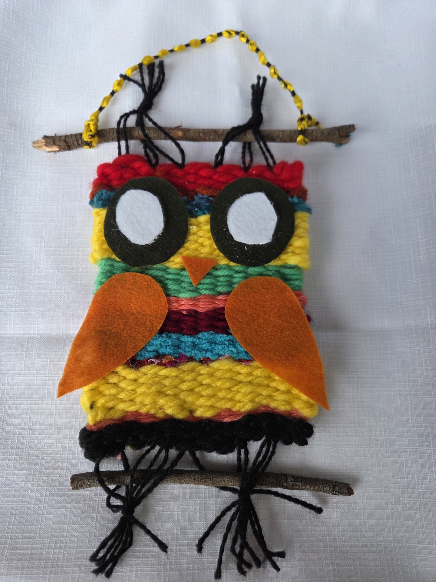 Colourful woven owl
