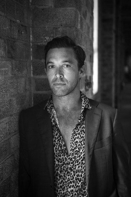Black and white photo of a man