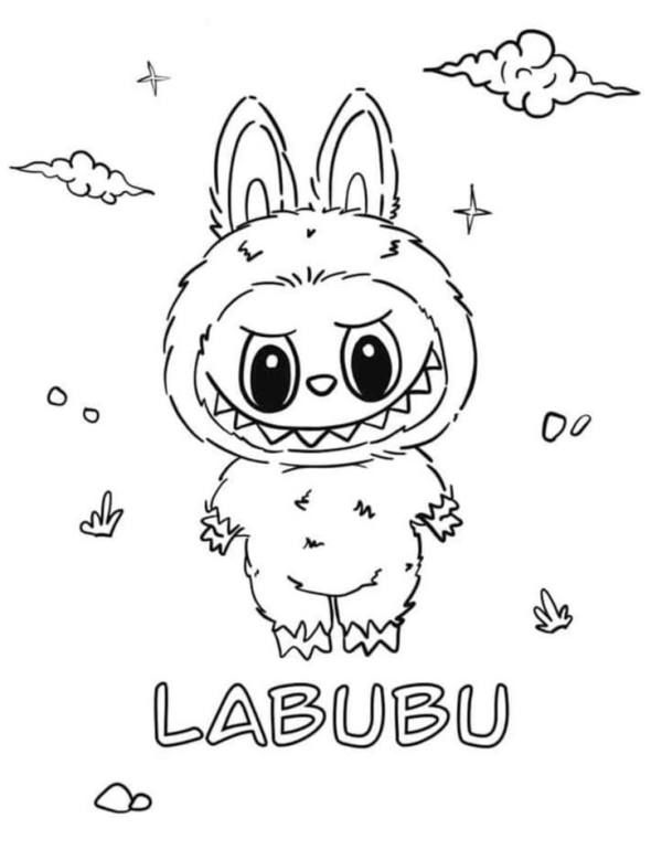Black and white cartoon drawing