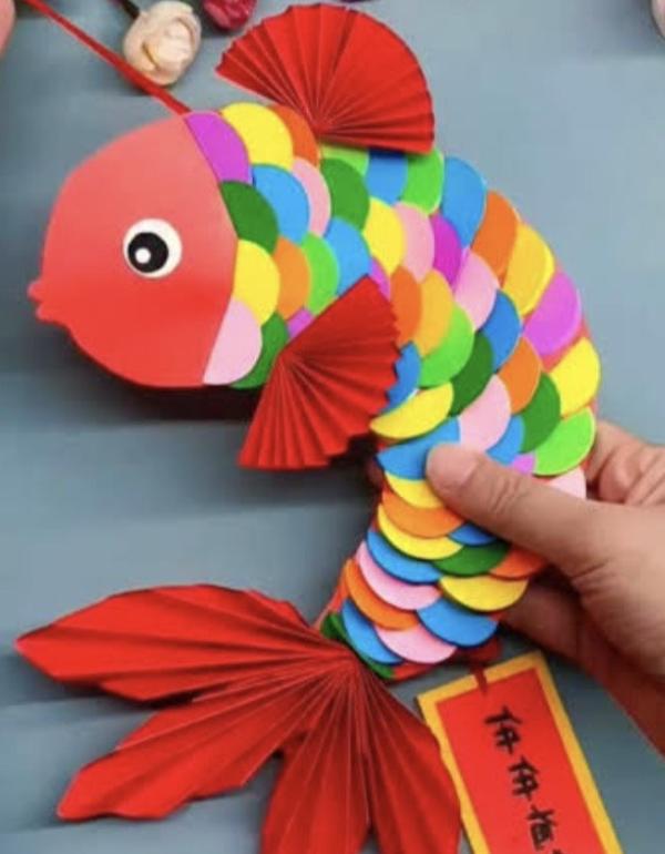 Red Koi fish with rainbow scales