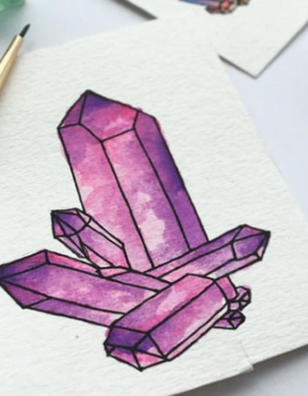 Drawing of purple crystal