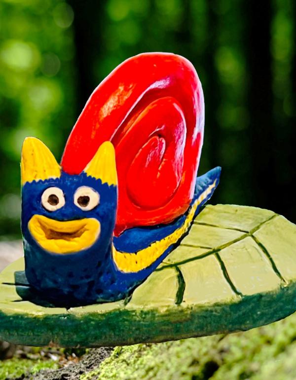 Clay snail with red shell